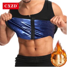 New Men Hot Body Fat Burning Sweat Sauna Shaper Fitness Vest Gym Tank Top Shirts Suit Slimming Weight Loss Control Tummy