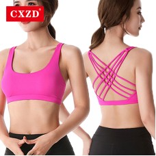  Fitness Sports Bra for Women Push Up Solid Cross Running Gym Training Workout Shockproof Breathable Underwear Crop Tops
